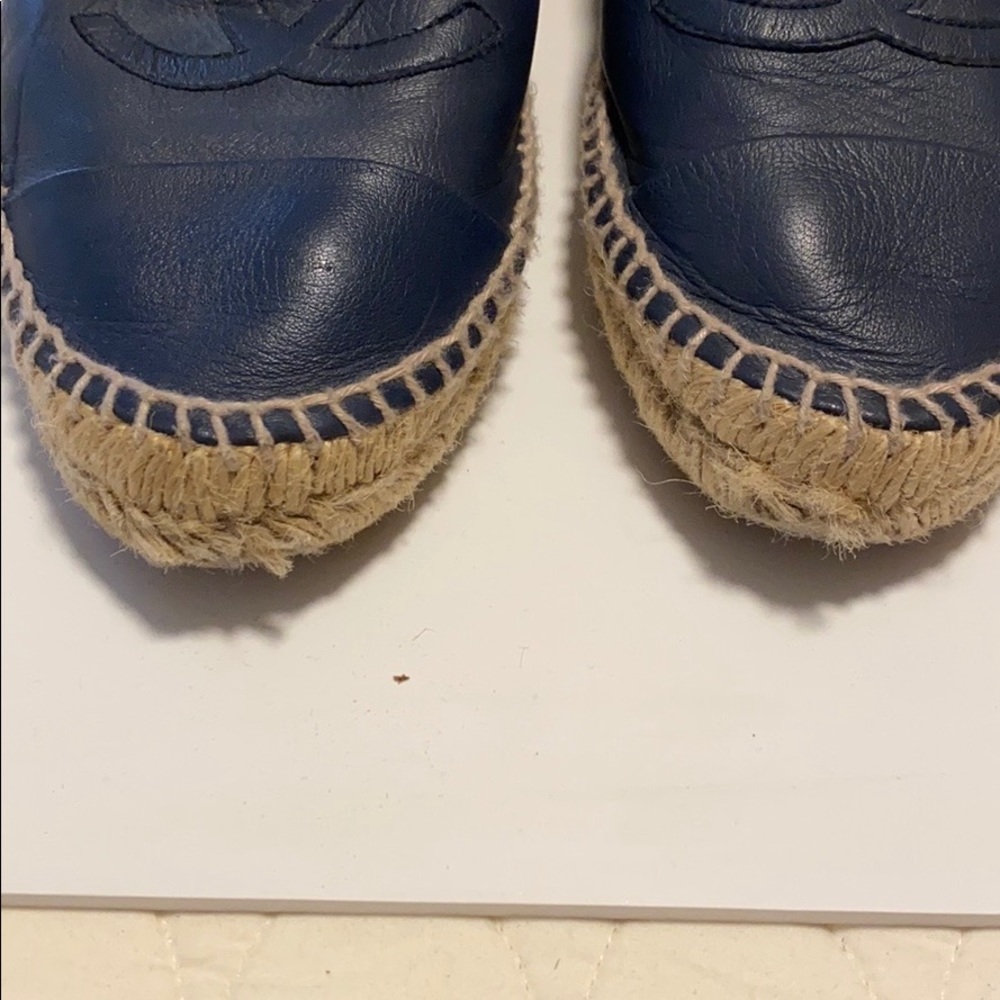Chanel - Navy Leather Espadrilles Size 41 - Picture 5 of 8